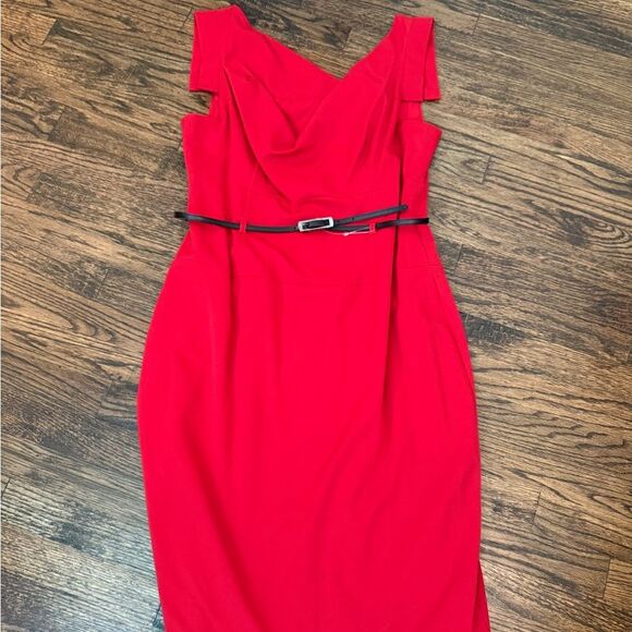 NWT Black Halo Jackie belted Red Sheath-jj9 - Picture 4 of 10